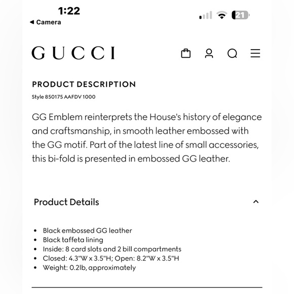 🔥Gucci (Authentic) GG Emblem bi-fold wallet - Picture 3 of 15